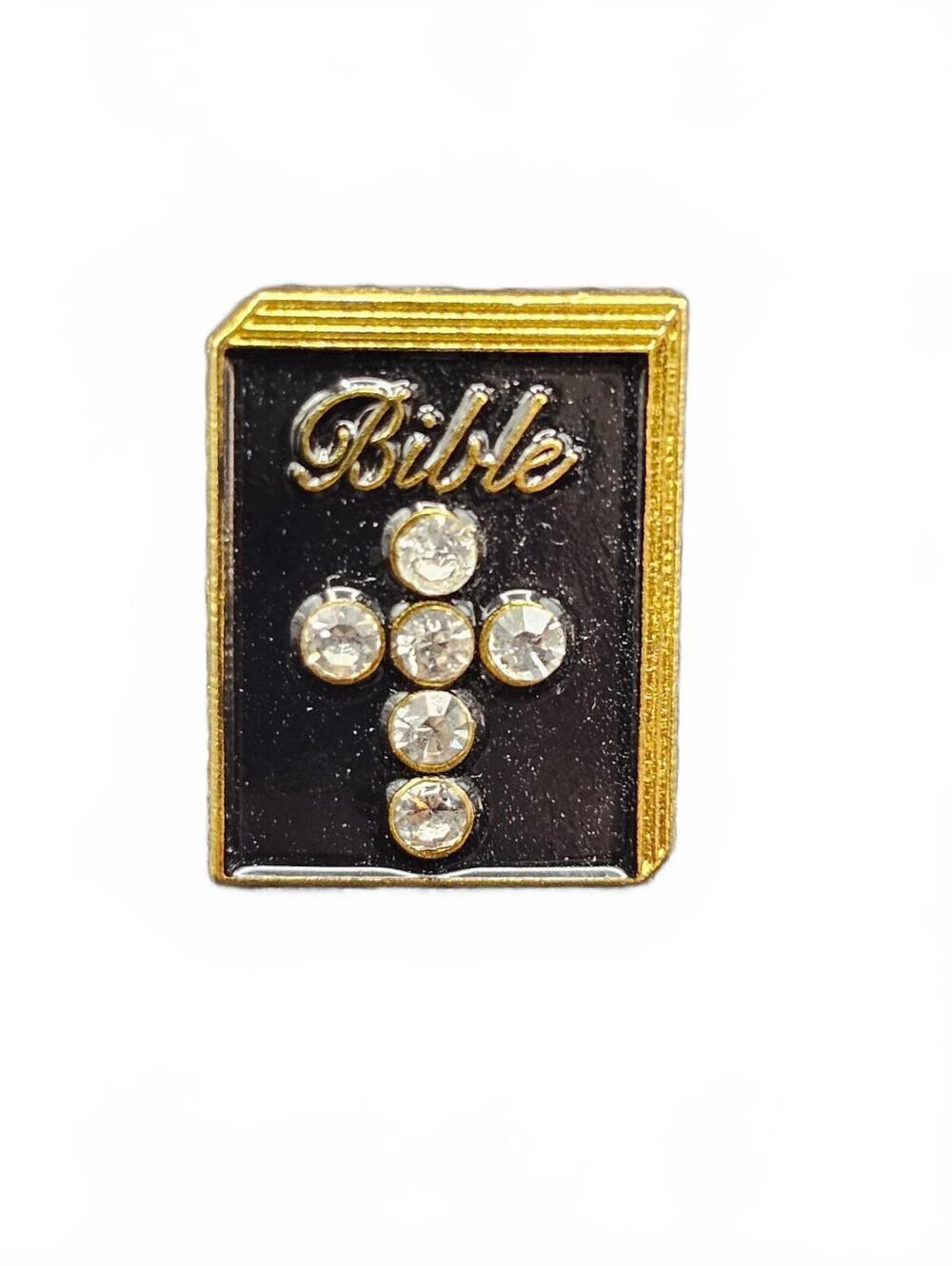 Bible Rhinestone Lapel Pin